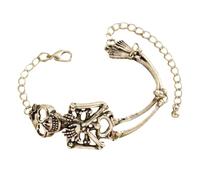 Genérico Skull Bracelet, Gothic Bracelets For Women Adjustable Open Cuff | Skull Link Chain Bangle for Halloween Accessories, Gothic Costume Parties, Punk Rock Concerts