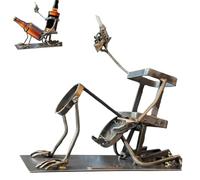 Genérico Skull Coke and Wine Bottle Stand, Funny Metal Skull Skeleton Bar Decor for Whiskey Beer, Unique Floor Freestanding Wine Rack, for Home Kitchen Decor (Grey)