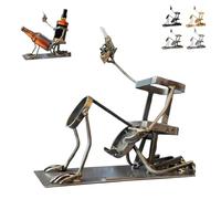 Genérico Skull Coke and Wine Bottle Stand, Funny Metal Skull Skeleton Bar Decor for Whiskey, Steampunk Style Display Rack Beverage Holder Freestanding Decor Creative for Home Kitchen Bar Men Gift (C)