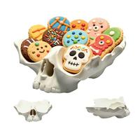 Genérico Skull Fruit Plate Halloween - Skull Shape 3d Printed Serving Tray, Fruit Platter with Party-Ready Design, Kitchen Party Dessert Accessory, Punk Home Storage Bowl, Holiday Snack Dish for Home