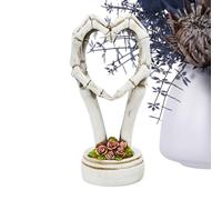 Genérico Skull Hand Heart Sculpture, Halloween Skeleton Hand Statue in Hearts Shape, Abstract Decorative Figurine for Home, Wedding, Living Room, Kitchen, Bedroom, Counter, or Spooky Decor
