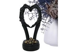 Genérico Skull Hand Heart Sculpture, Halloween Skeleton Hand Statue in Hearts Shape, Abstract Decorative Figurine for Home, Wedding, Living Room, Kitchen, Bedroom, Counter, or Spooky Decor