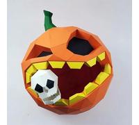 Genérico Skull pumpkin Paper Model Halloween Day Home Room Decor DIY Papercraft Low Poly 3D Origami Spoof Party Ornament Handmade Toys