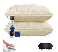 Genérico Sleephaven Pillow, 2025 New Ergonomic Design, Luxury Soft Bed Pillows, Cooling Neck Support Pillows for Back, Or Stomach Sleepers, Breathable, Soft, Fluffy, and Cool (Off-White,Low 700g)