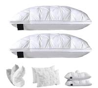 Genérico Sleephaven Pillow, Ergonomic Design Fluffy Pillows, Cooling Neck Support Pillows for Back, Or Stomach Sleepers, Breathable, Soft, Fluffy, and Cool (White,2Pcs-Medium Pillow)
