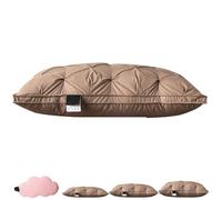 Genérico Sleephaven Pillow, The Bao Pillow, 2025 New Ergonomic Design, Low/Medium/High, Luxury Soft Bed Neck Pillows, Stomach or Back Sleepers (Coffee,0.9kg)