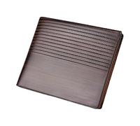 Genérico Slim Bifold Wallet, Vintage Handmade Faux Leather, Minimalist Men Wallet with ID Window & Multi-Card Storage, Classic Gift for Him, Multiple Storage, 4,52 x 3,93 x 0,6 in, marrón oscuro, Se
