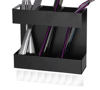 Genérico Slim Gabinete Straw Organizer with Adhesive, 3 Grid Wall-Mounted Rack Fridge 7,48 x 2,36 x 6,5 pulgadas, Pantry, Kitchen, oro Cupboard Storage, Reutilizable, Space Saving Design for Parties
