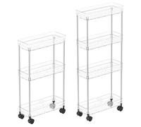 Genérico Slim Rolling Cart, Multitier Storage Organizer, Movable Utility Rack, Space Saving Design, 3 Tier Ideal para Bathroom, Kitchen, Laundry Room, Narrow Spaces, 1650 g