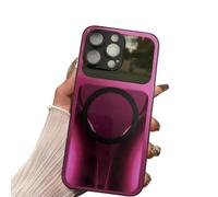 Genérico Slim Shockproof Luxury Cover for iPhone, Magnetic Tempered Glass Phone Case - Shockproof, Wireless Charging, Anti-Scratch Anti-Fingerprint Protective Cover (for iPhone 13,Pink)