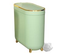 Genérico Slim Toilet Trash Can, Narrow Garbage Can with Lid Compact Waste Bin, Space Saving Design, Paper Waste Container, for Toilet Small Restroom Vanity Corner