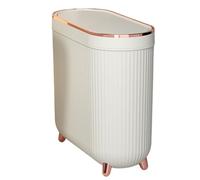 Genérico Slim Toilet Trash Can, Narrow Garbage Can with Lid Compact Waste Bin, Space Saving Design, Paper Waste Container, for Toilet Small Restroom Vanity Corner