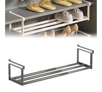 Genérico Slimdescent Cabinet Telescopic Shelf, Adjustable Shoe Rack & Under Cabinet Shelf, Slimdescent Shoe Rack, for Shoes or Clothing Storage and Organization (Black * 1Pcs)