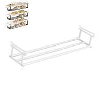 Genérico Slimdescent Cabinet Telescopic Shelf, Slimdescent Expandable Shoe Rack Organizer, No Punch, Multifunctional Telescopic Shelfs Cabinets for Storing Shoes (White,1pcs)