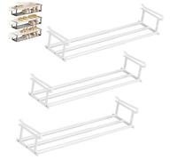Genérico Slimdescent Cabinet Telescopic Shelf, Slimdescent Expandable Shoe Rack Organizer, No Punch, Multifunctional Telescopic Shelfs Cabinets for Storing Shoes (White,3pcs)