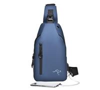 Genérico Sling Bag, Casual Daily Shoulder Chest Bag, Lightweight Backpack with USB Charging Port, Fits Phone, Cash, Cards, Black, 6.3x2.76x11.81 Inches, Ideal for Travel