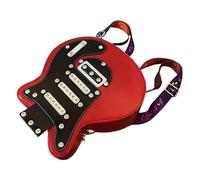 Generico Sling Bag, Guitar Handbag Backpack, Large Zipper Tote Purse, Sturdy Trendy Lightweight Day Pack for Travel, Outdoor, Shopping, Daily Work, Casual Errands, Stylish Storage Use, rojo,