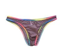 Genérico Slip Hombre Sin Costuras - Slip Hombre Sin Costuras Calzoncillos de Media Cadera para Hombre de Seda Helada de arcoíris de Moda para Primavera y Verano Ropa Interior Sexy