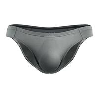Genérico Slip para hombre, seda helada, slip fino, transpirable, caléncon de cintura baja, delgada, ligera, cómoda, tanga sexy erótica, tendencia, bragas estiramiento minimalista, gris, L