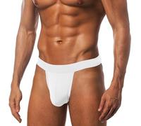 Genérico Slip para Hombre Sexy Lencería Tanga Cordel Transpirable Ropa Interior Ropa Interior Suave Elástica Cintura Baja Transpirable Gay Ropa Color Sólido Traje Hot Sissy Thong, blanco, XXL