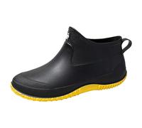 Genérico Slip Zapatos de Lluvia para Mujer Versión Coreana Color sólido Tubo Corto Zapatos de Agua para Mujer (Yellow 38)