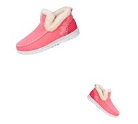 Genérico Slippers for Women & Men Indoor and Outdoor Winter Warm,Warm Faux Fur Lining Anti-Slip Slip on Loafer Casual,Outdoor Plush Short Booties (Rose,4)