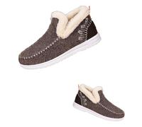 Genérico Slippers for Women & Men Indoor and Outdoor Winter Warm,Warm Faux Fur Lining Anti-Slip Slip on Loafer Casual,Outdoor Plush Short Booties (Coffee,7)
