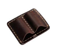 Genérico Slot Leather Pen Holder | Cowhide, Vintage Top Grain, 2.9in X 2.4in | Stainless Steel Pen Clip For Notebook, Planner, Journal | Executive Desk Accessory