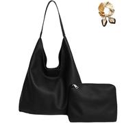 Genérico Slouchy Hobo Bags for Women Tote Bag,Retro PU Leather Crossbody Bag,Soft Shoulder Purses Handbags Large Capacity