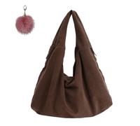 Genérico Slouchy Hobo Underarm Satchel for Women,Corduroy Trendy Wide Strap Shoulder Bag,Retro Large Capacity Casual Tote Bag