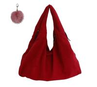 Genérico Slouchy Hobo Underarm Satchel for Women,Corduroy Trendy Wide Strap Shoulder Bag,Retro Large Capacity Casual Tote Bag