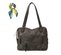 Genérico Slouchy Shoulder Bag for Women Ladies,Large Capacity PU Leather Vintage Tote Bags,Underarm Hobo Handbag Purse Travel (Black)