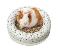 Genérico Small Animal Beds, Round Natural Breathable Nest, 8 Inches Hamster Grass Mat with Ventilation, Eco-Friendly Woven Grass Pad with Comfort, Cage Accessory for Hedgehog Squirrel Chinchilla