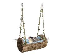 Genérico Small Animal Hammock - Water Grass 20x10x31.8cm | Hamster Bed, Chew Proof Breathable Suspension Swing | with Removable Mat For Syrian Dwarf Guinea Pig Sugar Glider Indoor Home Use
