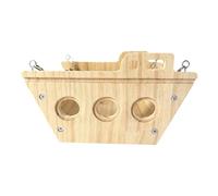 Generico Small Animal Hammocks, Wooden Suspension Toy, Hanging Exercise Swing, Pet Resting Perch, for Chinchilla Guinea Rabbit Gerbil Mice Squirrel Small Animals Cage Play Exercise Use