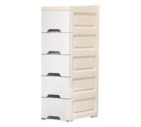 Genérico Small Bathroom Floor, Tall Vertical Storage Cabinet with Wheels, 5-Tier Drawer Organizer Shelves, Space-Saving Design for Apartment, Kitchen, Hotel, Bathroom, Business, Spaces
