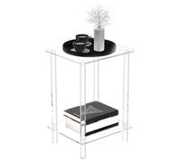 Genérico Small Bedside Table | Transparent Acrylic Tall End Tables for Small Spaces,Space-Saving Storage Shelves for Businesses Bedrooms