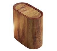 Genérico Small Bin - Wooden Toilet Bin | 29.5x29x16cm Mini Waste Basket for Smell Reduction, Abs Trash Holder with Smooth Inner Wall, Office Table Waste Storage, Small Trash Can for Hand Use