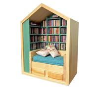Genérico Small Bookshelf, Tiny Book Set, Stress Comfort Decor, Wooden Compact Design, 200 Small Books Included, Ideal for Adults and Kids Room Display, 9.06x6.69 Inches, Multicolor, 1 Set