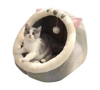 Genérico Small Cat House - Cat House | Cute Beds for Indoor Cats | Soft Calming Small Dog Beds | Decorative Semi-Enclosed Pet Cave with Suspending Toy and Cotton Pad for Puppy Kitten