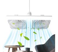 Genérico Small Ceiling Fan with Light | 3-Speed Powerful Timer Double-Head Adjustable | Screw In Ceiling Fan LED Lights,Dorm Office Apartment Bedroom Living Room Kitchen