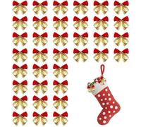 Genérico Small Christmas Bow - Decorative Bow Decorations ¦ 5x5cm Ribbon Decor with Adhesive, Cloth Holiday Ornament for Crafts and Presents, Holiday Accessories, Craft Set for Home Use