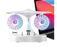 Genérico Small Desk Fan, 3-Speed with Lights Rechargeable Portable, Personal Cooling Quiet Desk Fan, for Home Living Room Office Apartment School Dorm Summer Travel Camping Vacation