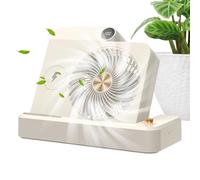 Generico Small Desk Fan, Air Circulator Fans with Wireless Charger, 100 Speed Adjustment, Adorable Silent Desk Fan, Digital Display, Angled Base, Camping Cooling Device for Women Men
