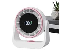 Genérico Small Desk Fan - Rechargeable Quiet LED Display Personal Table Fan