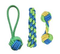 Genérico Small Dog Rope Toy, 3 Pack Tug of War Set, Bite Resistant Chew Toys, Teeth Cleaning Aid, Cotton Rope, Puppy Accessories, Interior, Outdoor Use, for Training and Playtime, 20 x 5 cm
