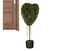 Genérico Small Faux Greenery Decor - 20cm Heart Shaped Artificial Boxwood Plant in Pot, Realistic Evergreen Ornament | Valentine Home Garden Patio Porch Yard Lawn Indoor Living Room Bedroom Display