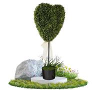 Generico Small Faux Greenery Plant - 20 cm Heart Shaped Boxwood Topiary in Pot, Durable Artificial Decor | Valentine's Day Home Garden Porch Yard Patio Living Room Bedroom Accent Ornament