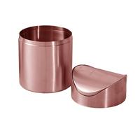 Genérico Small Garbage Can With Swing Lid, 1.5L Brushed Stainless Steel Waste Bin, Compact Trash Can, Perfect For Tabletop, Bathroom Countertop, Desk, Kitchen Food Waste Disposal