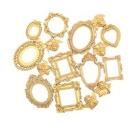 Genérico Small Gold Frames, 8 Pieces ABS Doll House Accessories, Decorative Mini Borders, Tabletop Decor, Photography Props, Model Scenery, Craft Projects, Miniature Displays